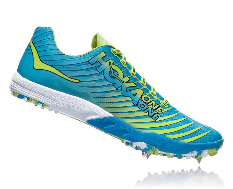 Hoka One One Çivili Koşu Ayakkabısı Kadın Mavi/Yeşil - Evo Xc - SW4638702